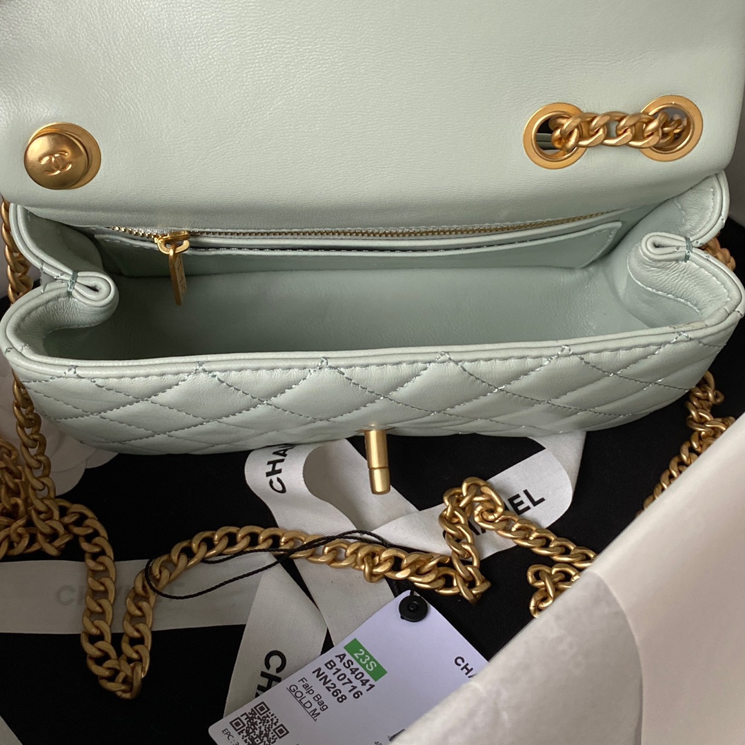 Small Classic Flap Lambskin Bag AS4041 Light Green